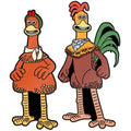 Aardman 50 Chicken Run Dotn Rocky and Ginger Enamel Pin Badge Set Standard