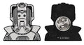 DOCTOR WHO 1980s CYBERMAN NO TEXT ENAMEL PIN BADGE Standard