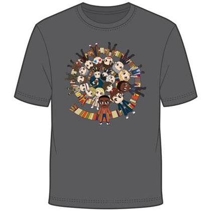 Doctor Who Kawaii Titans Doctors Scarf Vortex by Kelly Yates T-shirt L Standard
