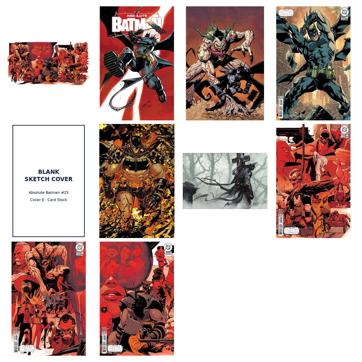 Absolute Batman #25 Covers A-J Set (10 Covers) — PREORDER