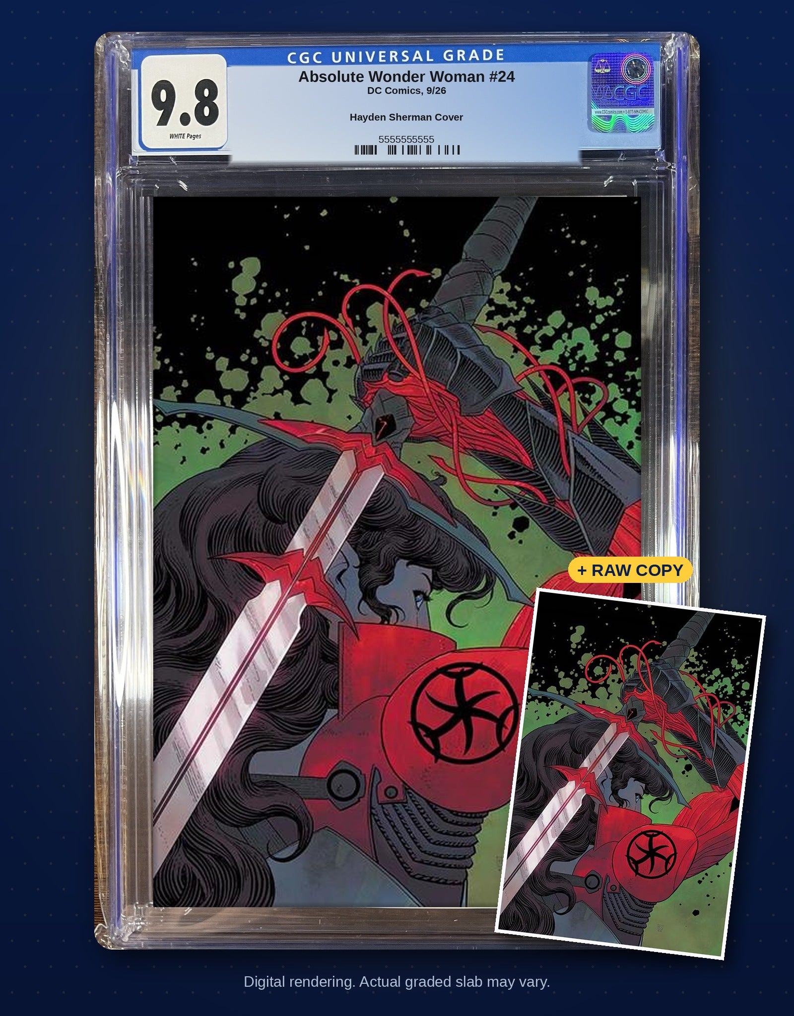 Raw plus CGC 9.8 bundle digital rendering