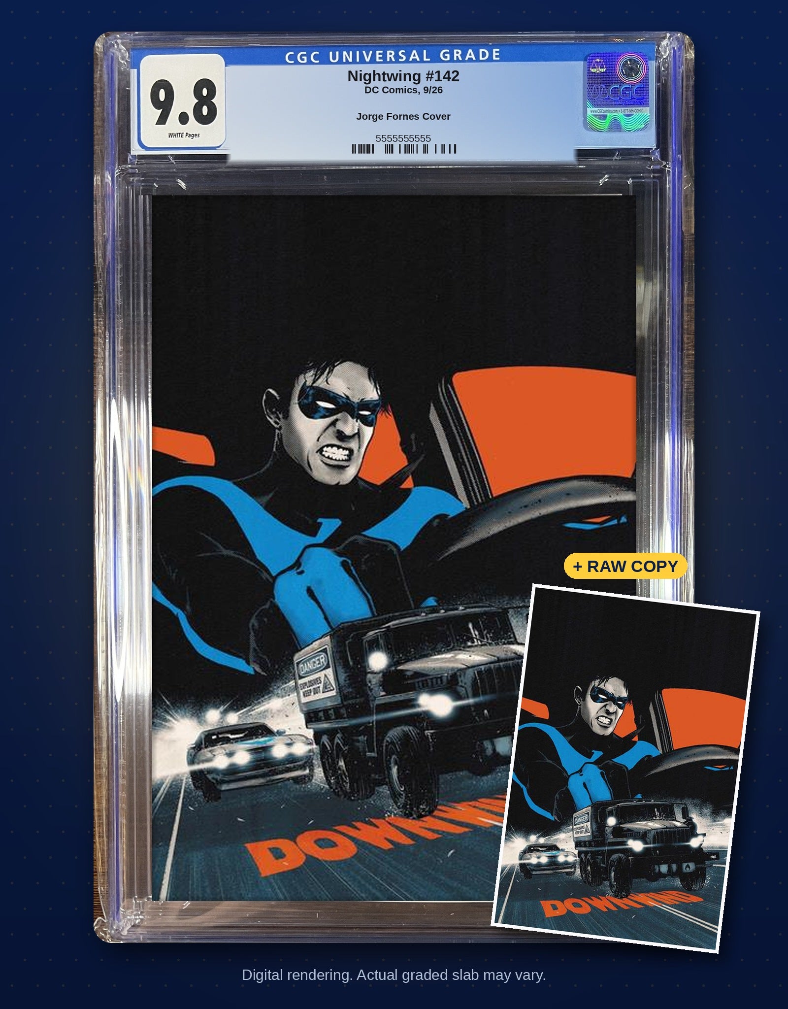 Raw plus CGC 9.8 bundle digital rendering