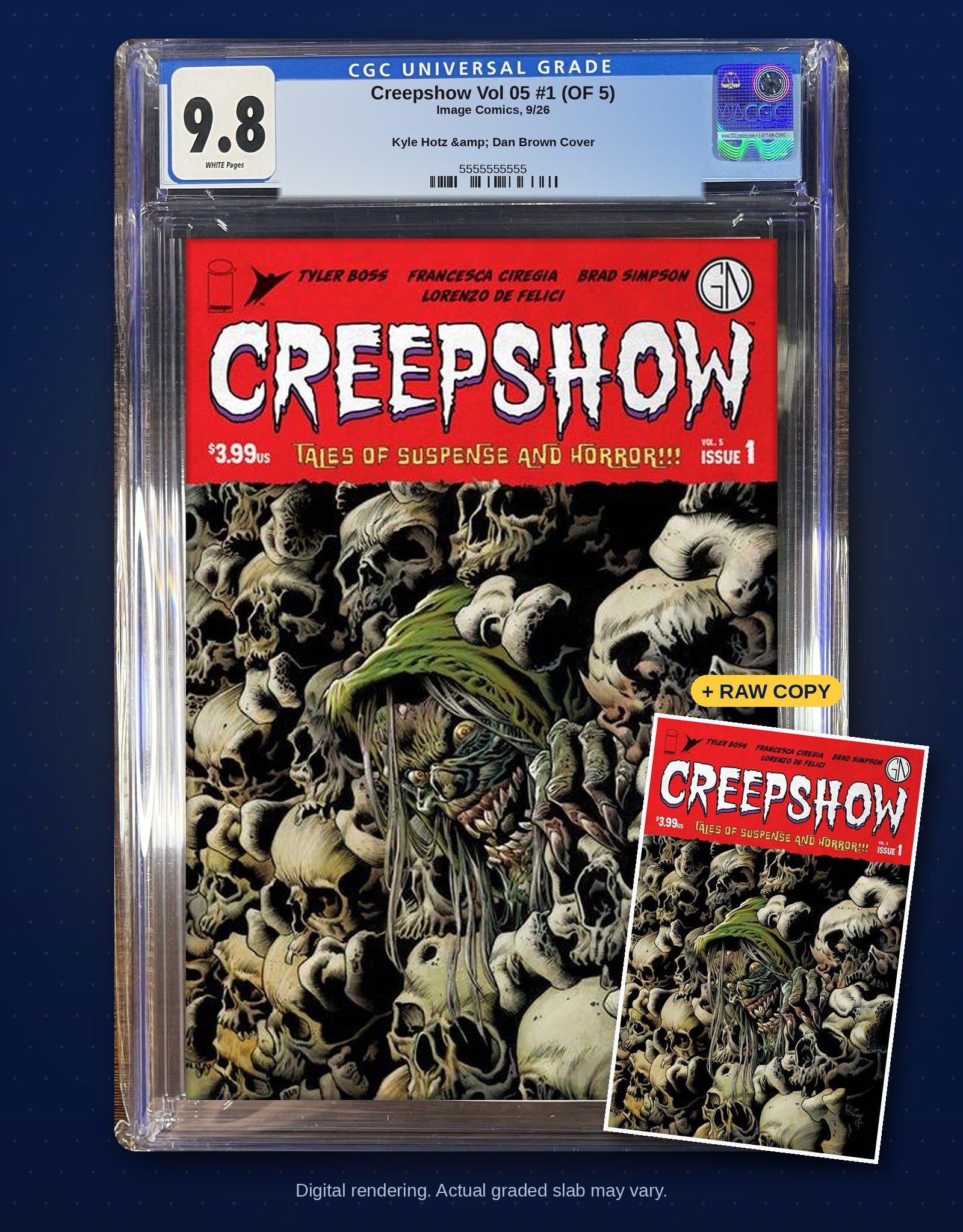 Raw plus CGC 9.8 bundle digital rendering