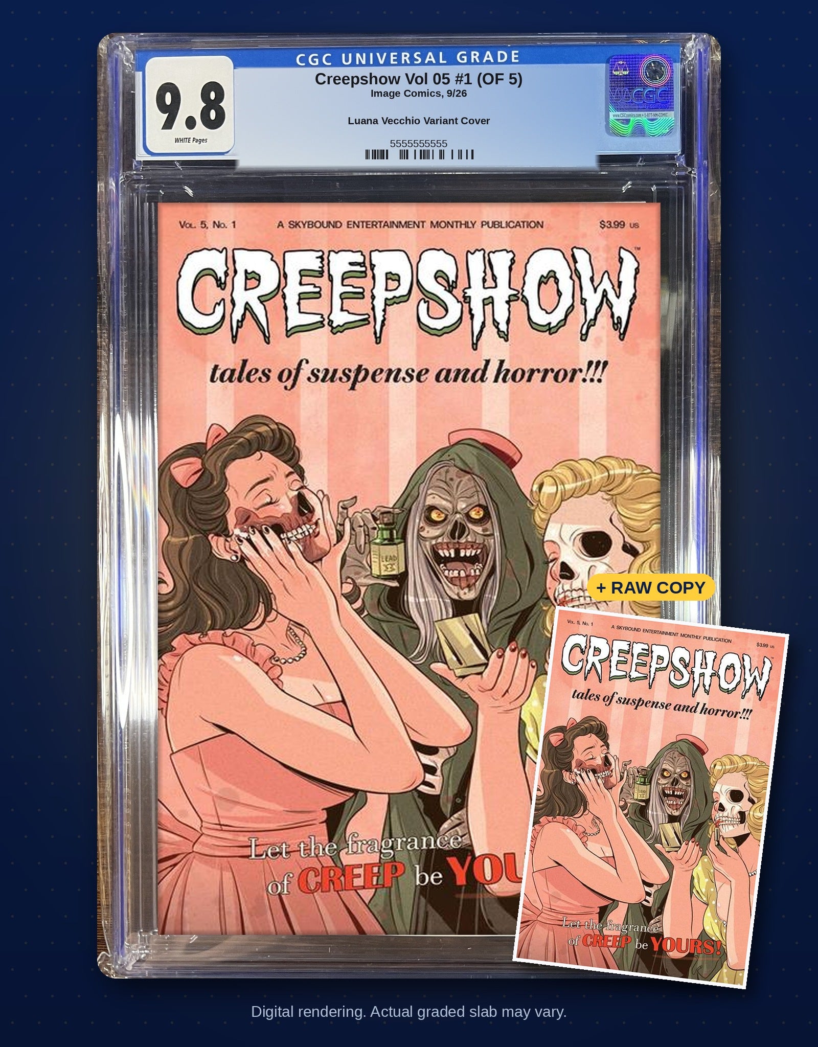 Raw plus CGC 9.8 bundle digital rendering