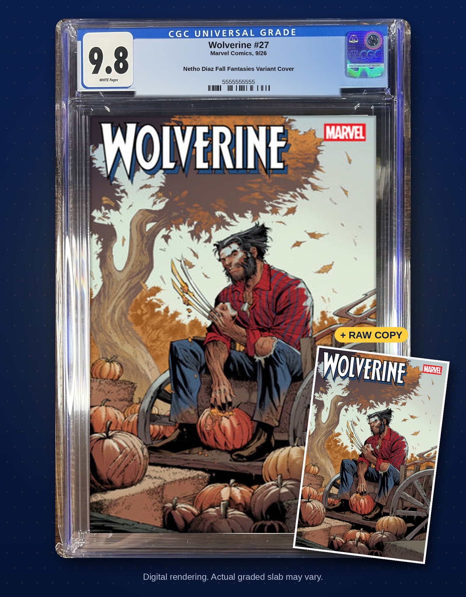 Raw plus CGC 9.8 bundle digital rendering