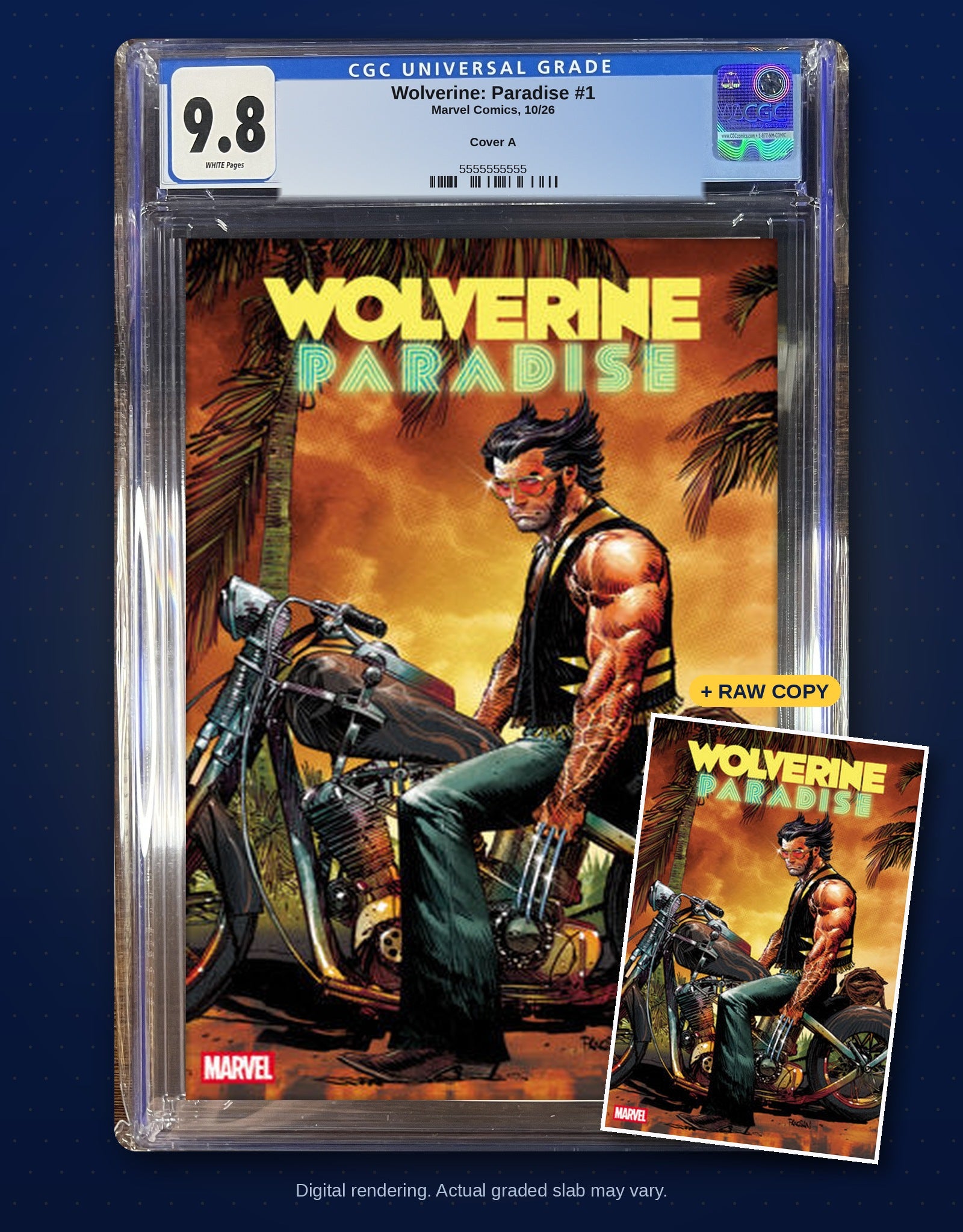 Raw plus CGC 9.8 bundle digital rendering
