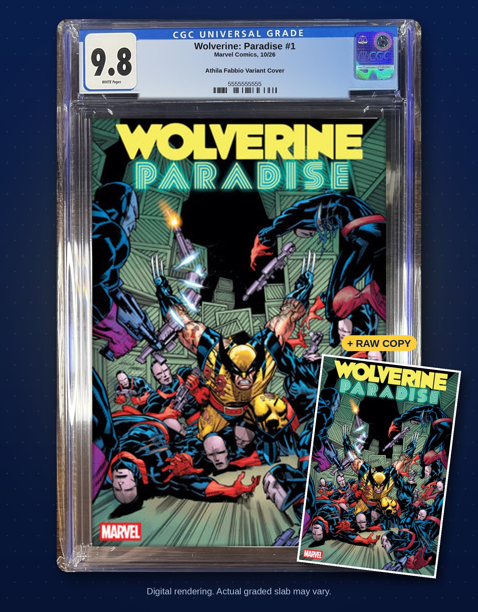 Raw plus CGC 9.8 bundle digital rendering