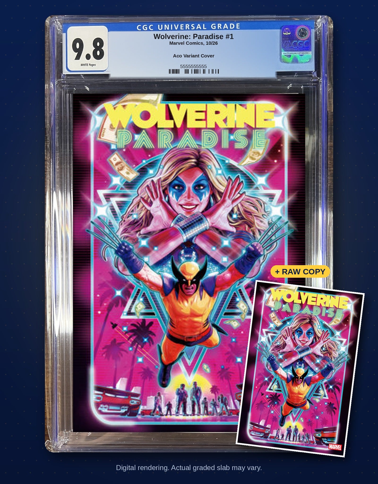 Raw plus CGC 9.8 bundle digital rendering