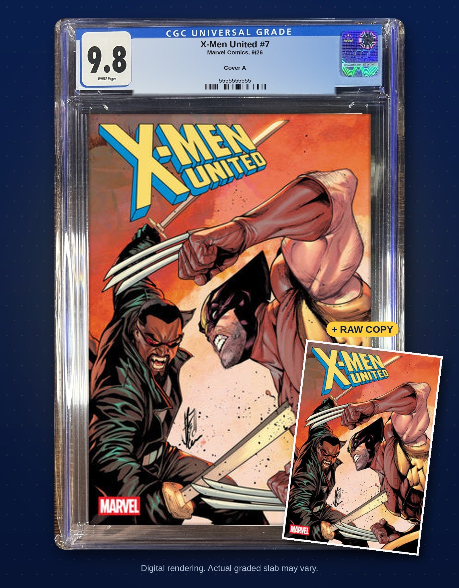 Raw plus CGC 9.8 bundle digital rendering