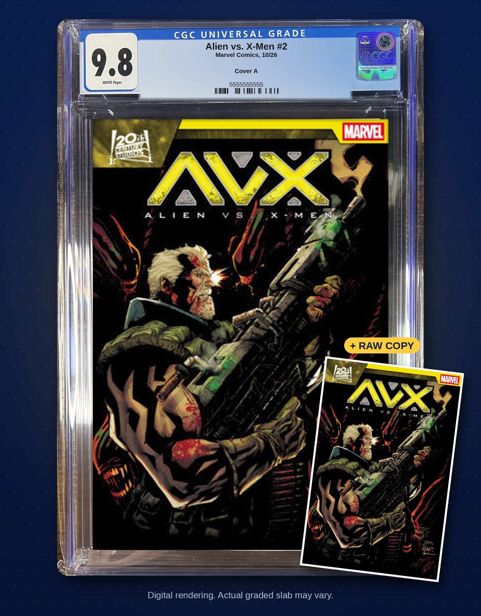 Raw plus CGC 9.8 bundle digital rendering