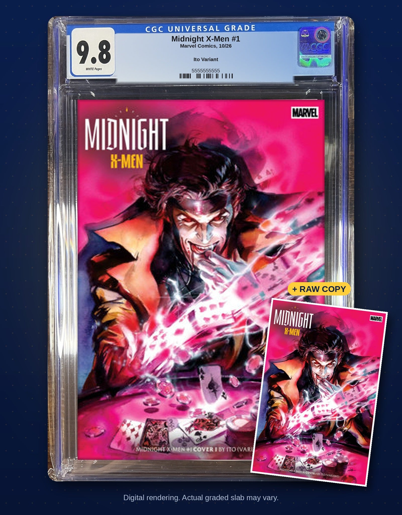 Raw plus CGC 9.8 bundle digital rendering