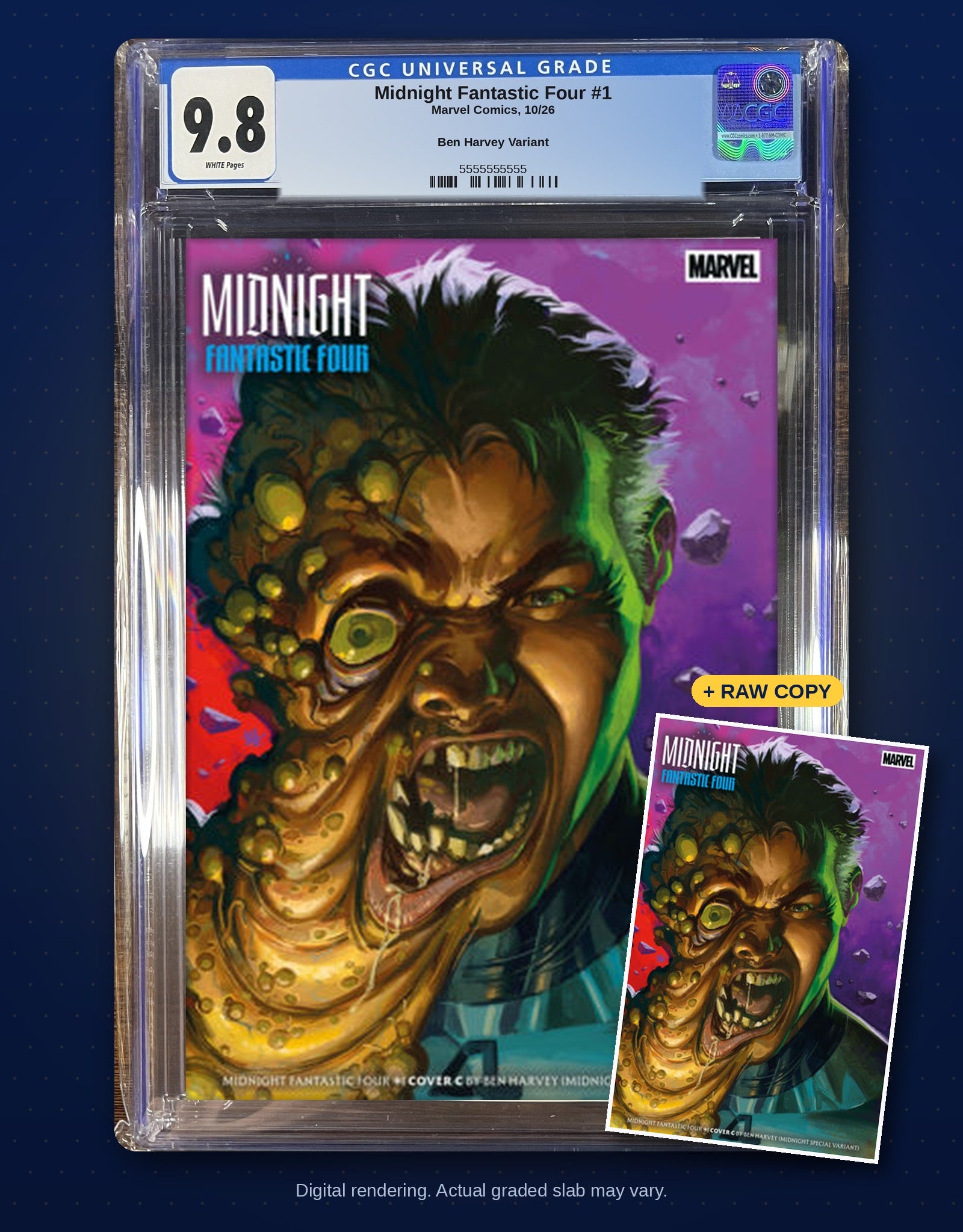 Raw plus CGC 9.8 bundle digital rendering