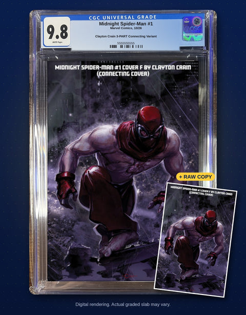 Midnight Spider-Man #1 Clayton Crain 3-PART Connecting Variant — CGC 9.8 Presale
