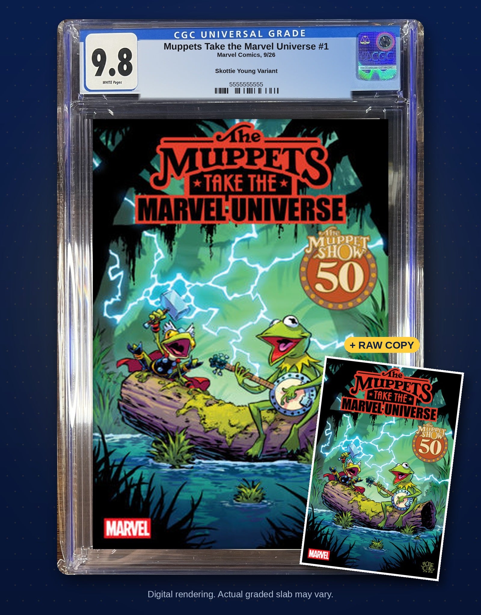 Raw plus CGC 9.8 bundle digital rendering
