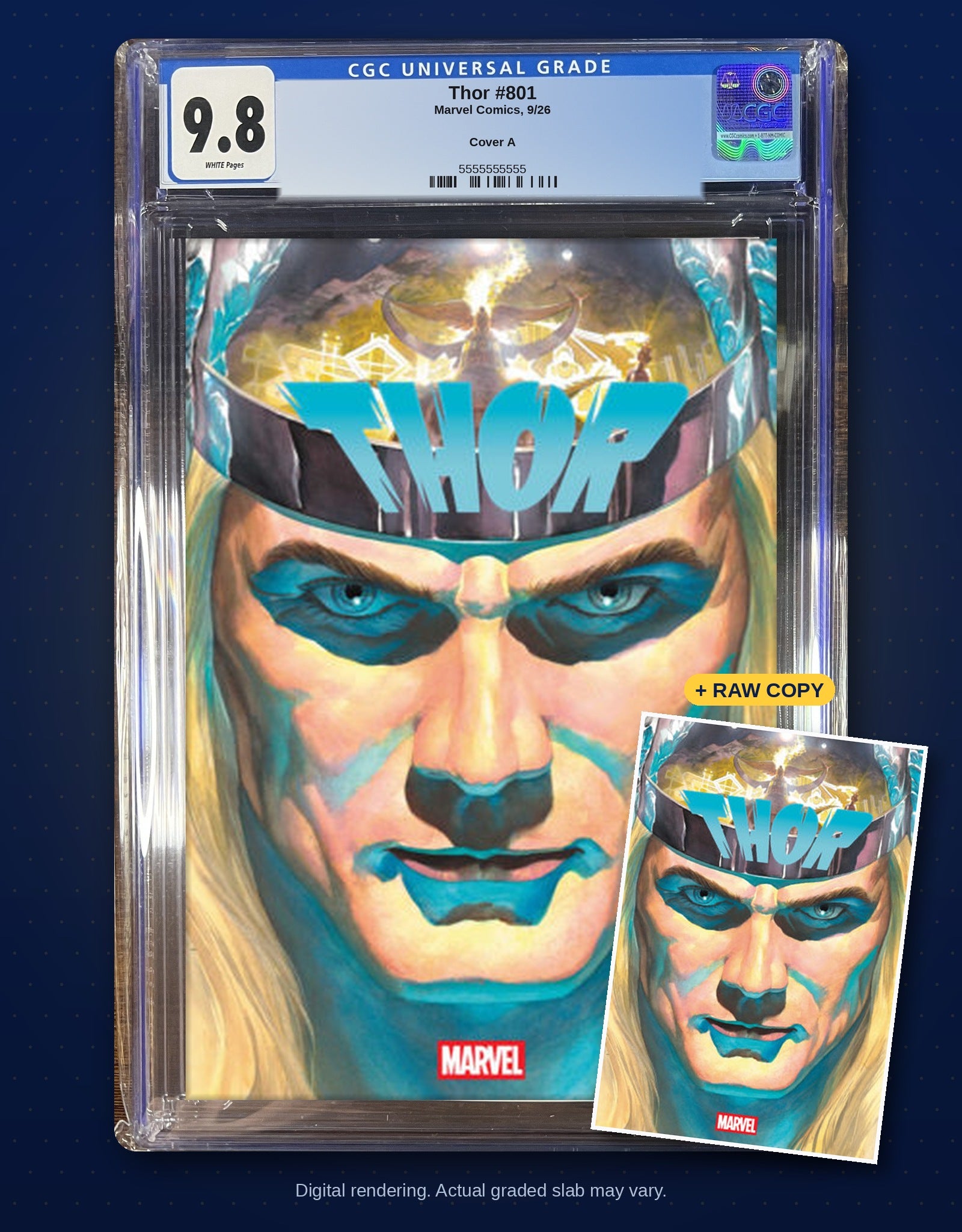 Raw plus CGC 9.8 bundle digital rendering