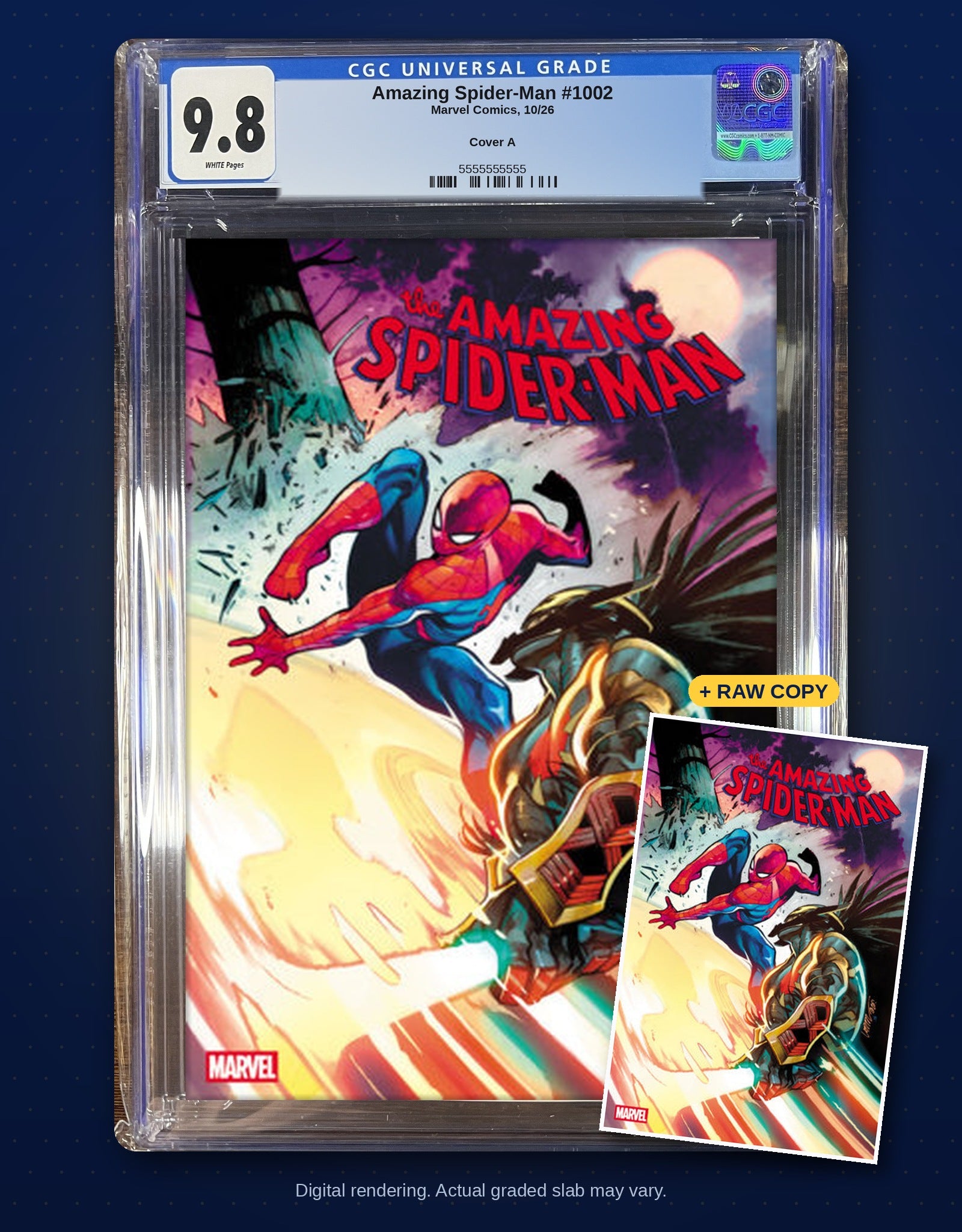 Raw plus CGC 9.8 bundle digital rendering