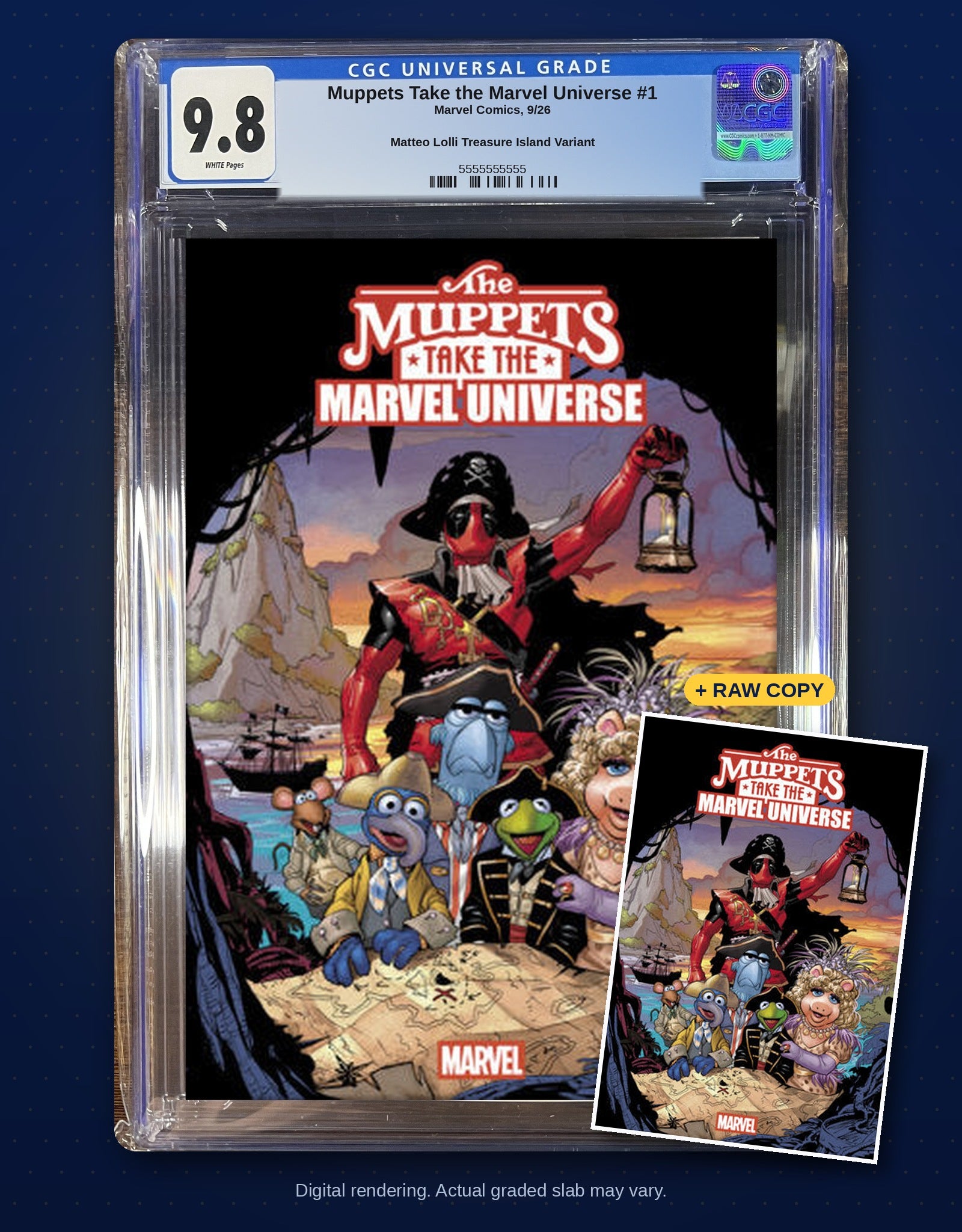 Raw plus CGC 9.8 bundle digital rendering
