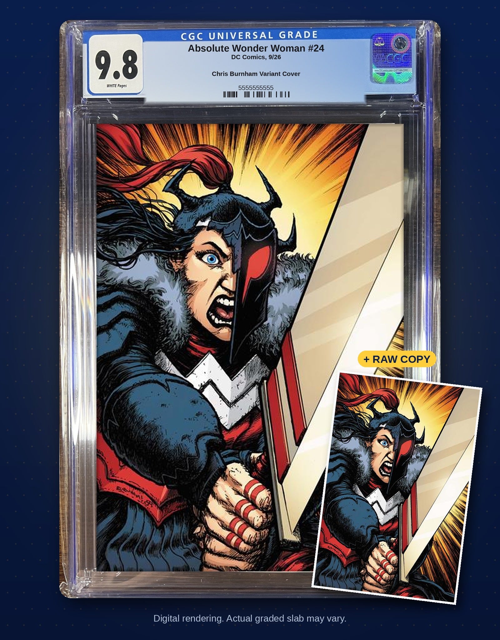 Raw plus CGC 9.8 bundle digital rendering