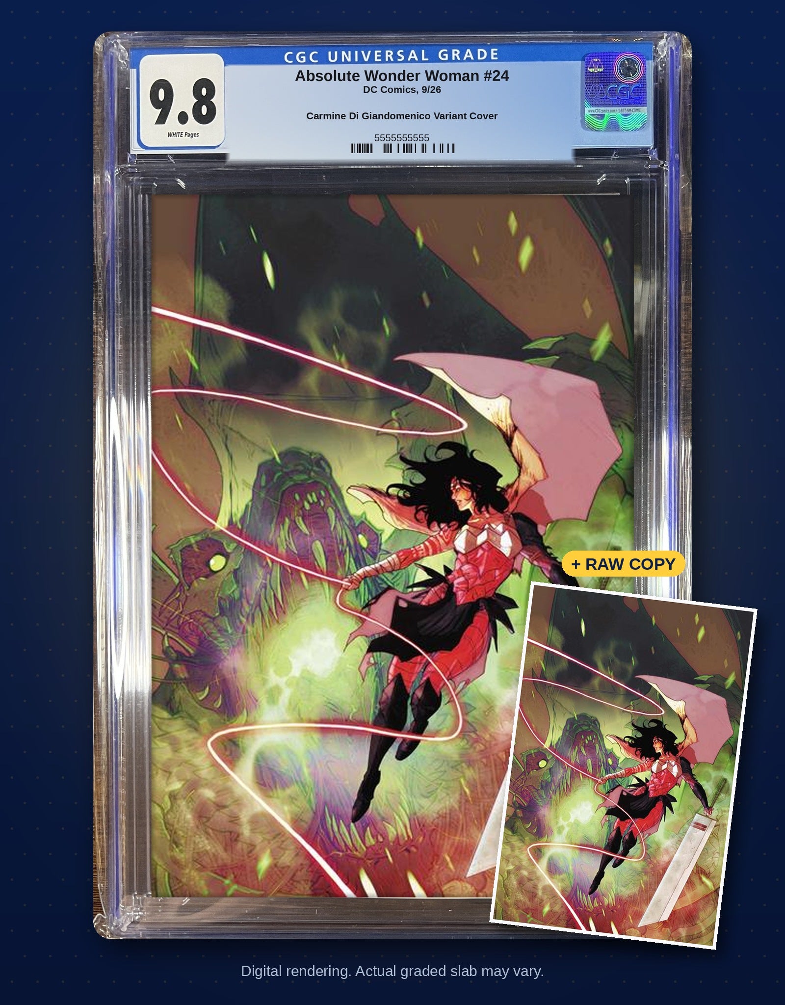 Raw plus CGC 9.8 bundle digital rendering