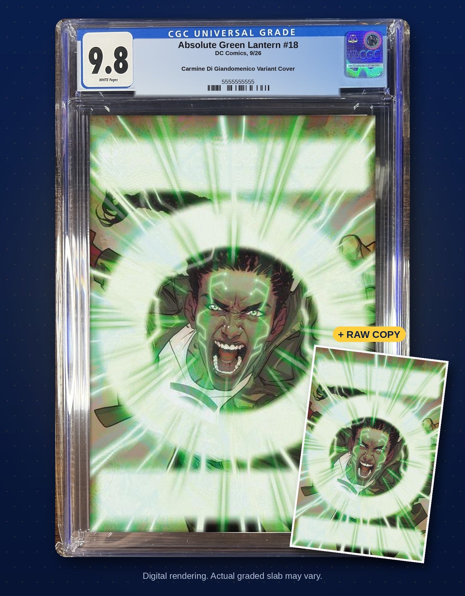 Raw plus CGC 9.8 bundle digital rendering