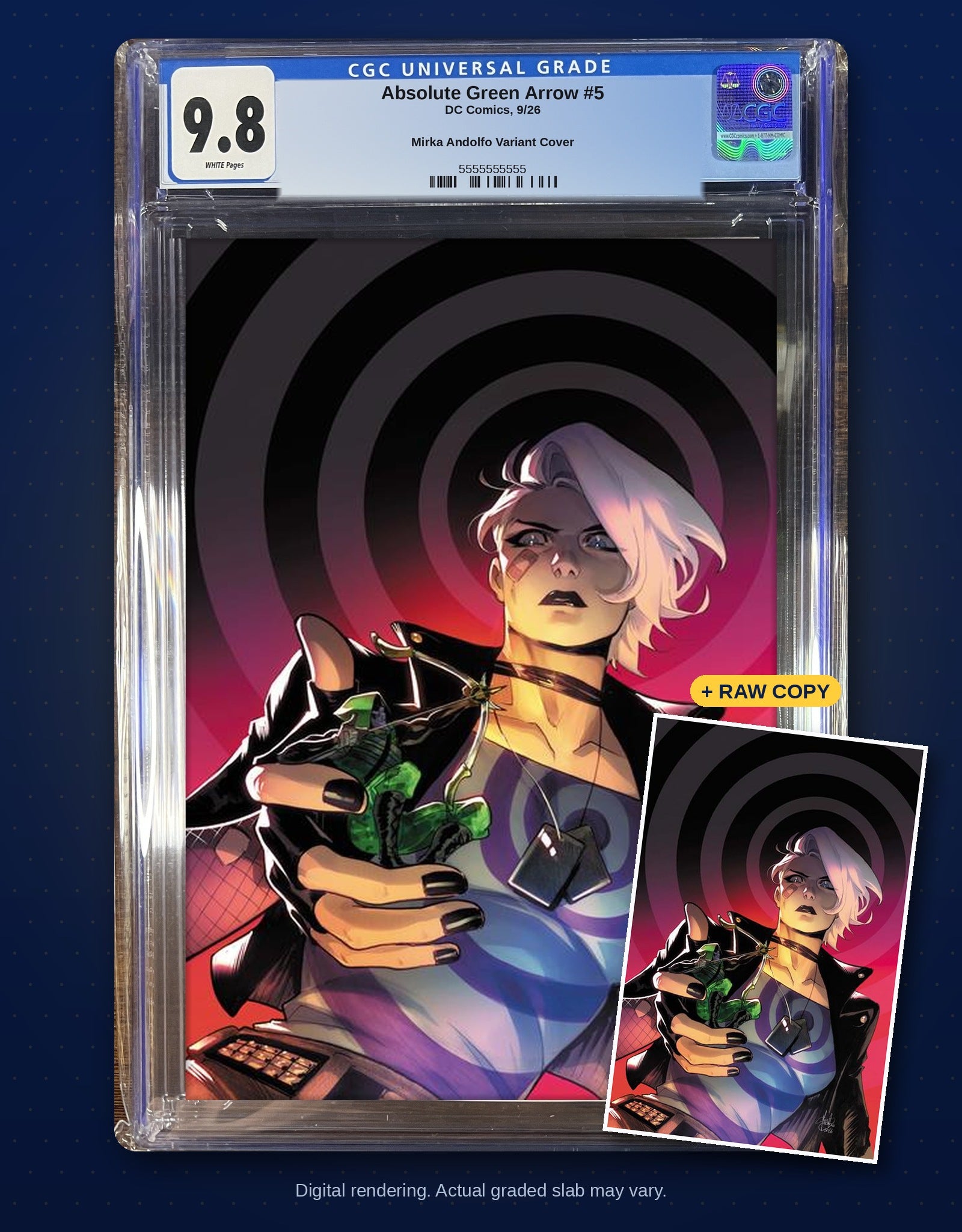 Raw plus CGC 9.8 bundle digital rendering