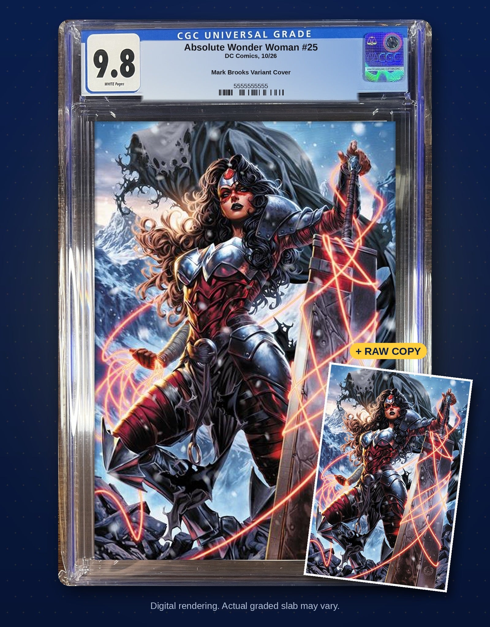 Raw plus CGC 9.8 bundle digital rendering