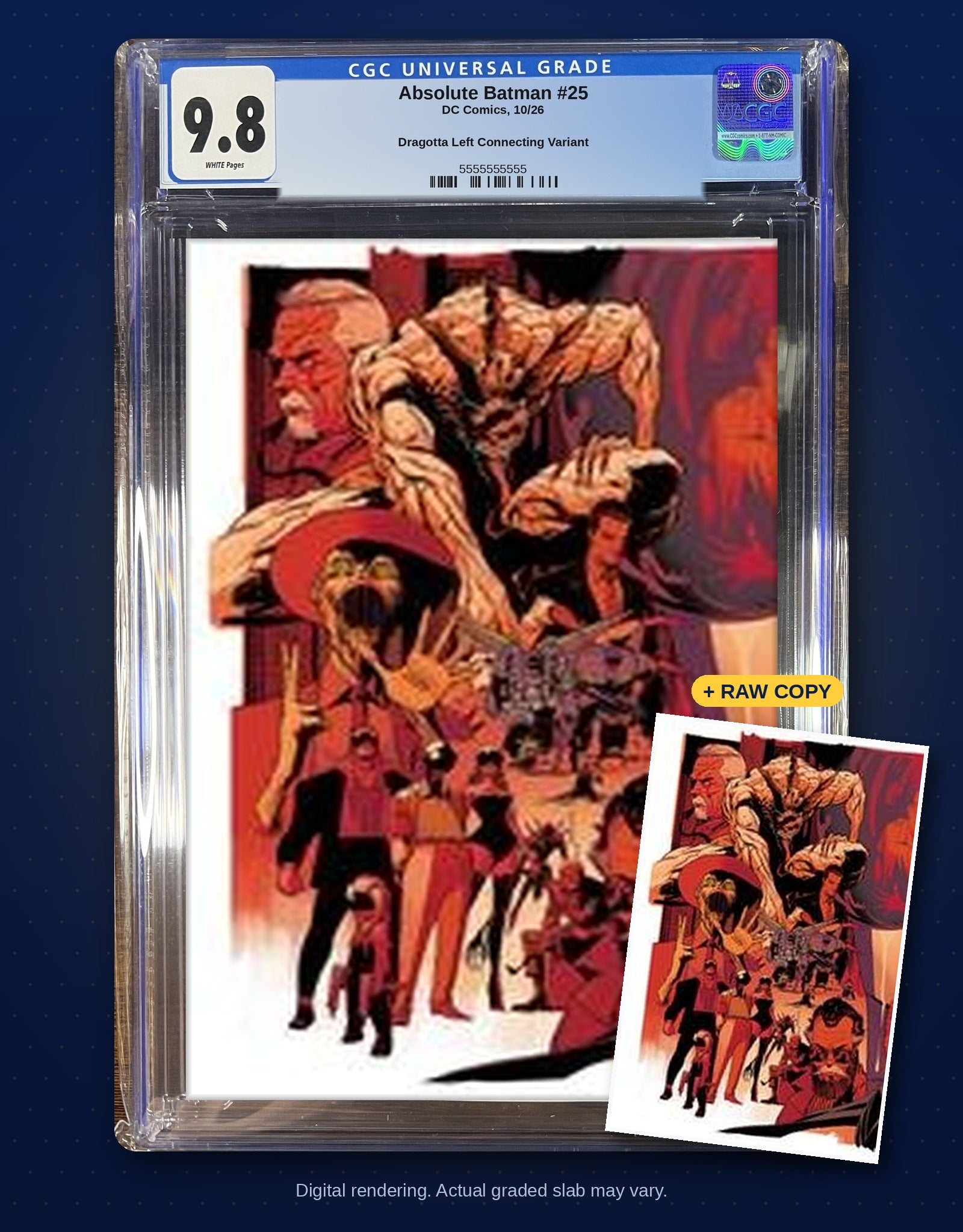 Raw plus CGC 9.8 bundle digital rendering