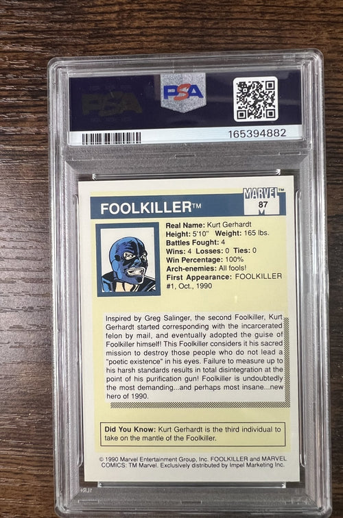 1990 Marvel Universe #87 Foolkiller Rookie Impel PSA 9 Mint