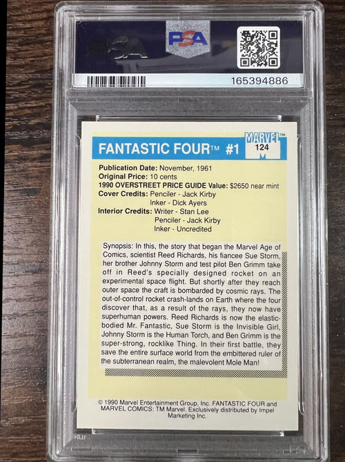 1990 Marvel Universe #124 Fantastic Four 1 MVC Impel PSA 9 Mint