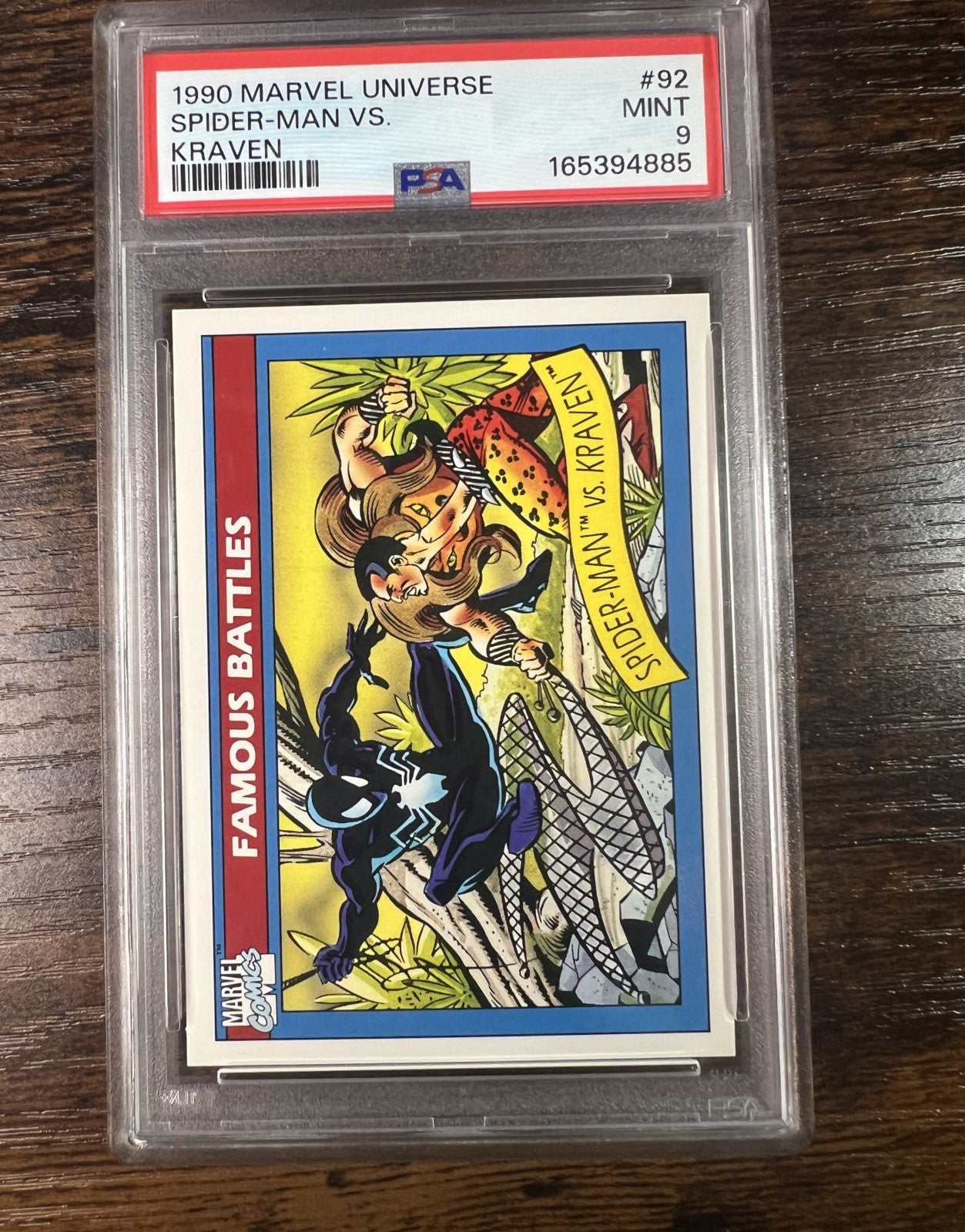 1990 Marvel Universe #92 Spider-Man vs Kraven Impel PSA 9 Mint