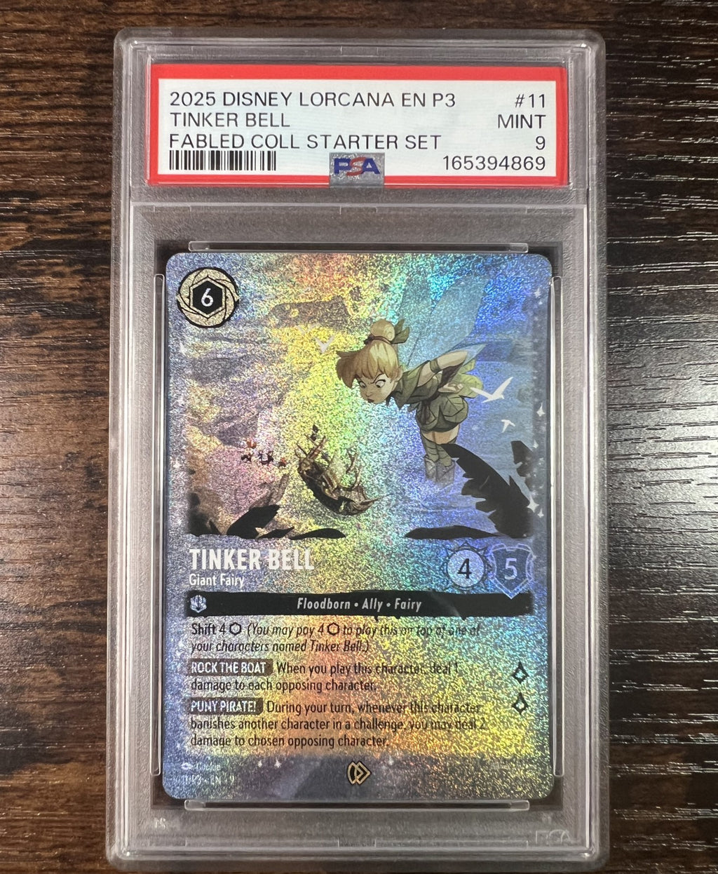 2025 Disney Lorcana P3 #11 Tinker Bell Giant Fairy Fabled Starter Set PSA 9