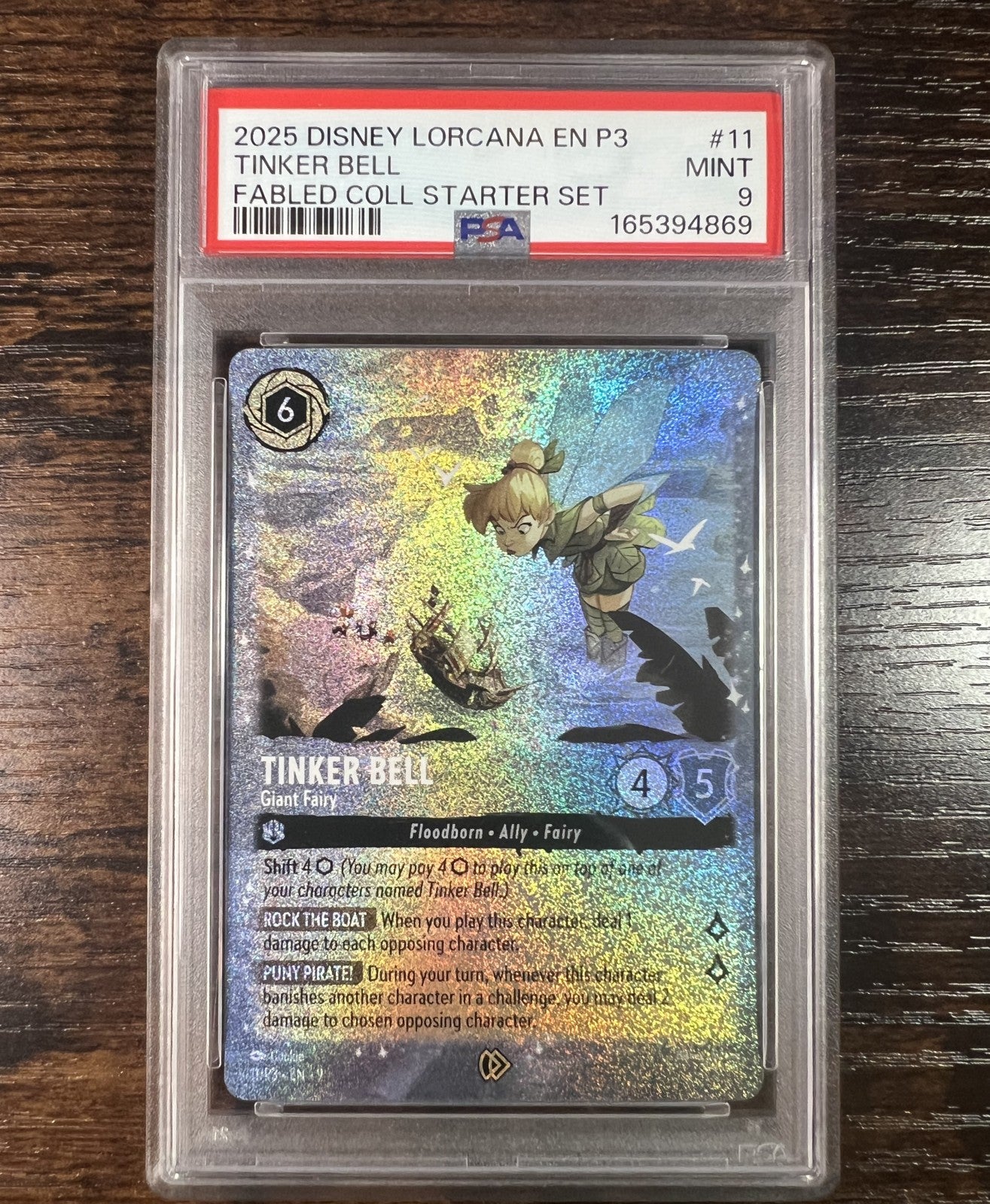 2025 Disney Lorcana P3 #11 Tinker Bell Giant Fairy Fabled Starter Set PSA 9