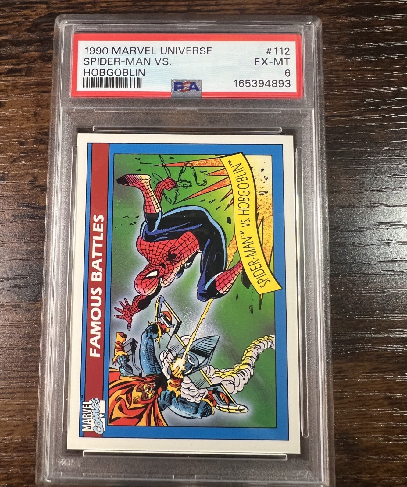 1990 Marvel Universe #112 Spider-Man vs Hobgoblin Impel PSA 6 EX-MT