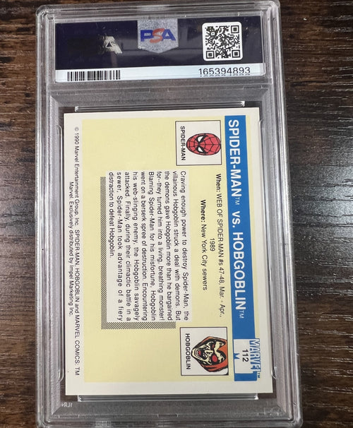 1990 Marvel Universe #112 Spider-Man vs Hobgoblin Impel PSA 6 EX-MT