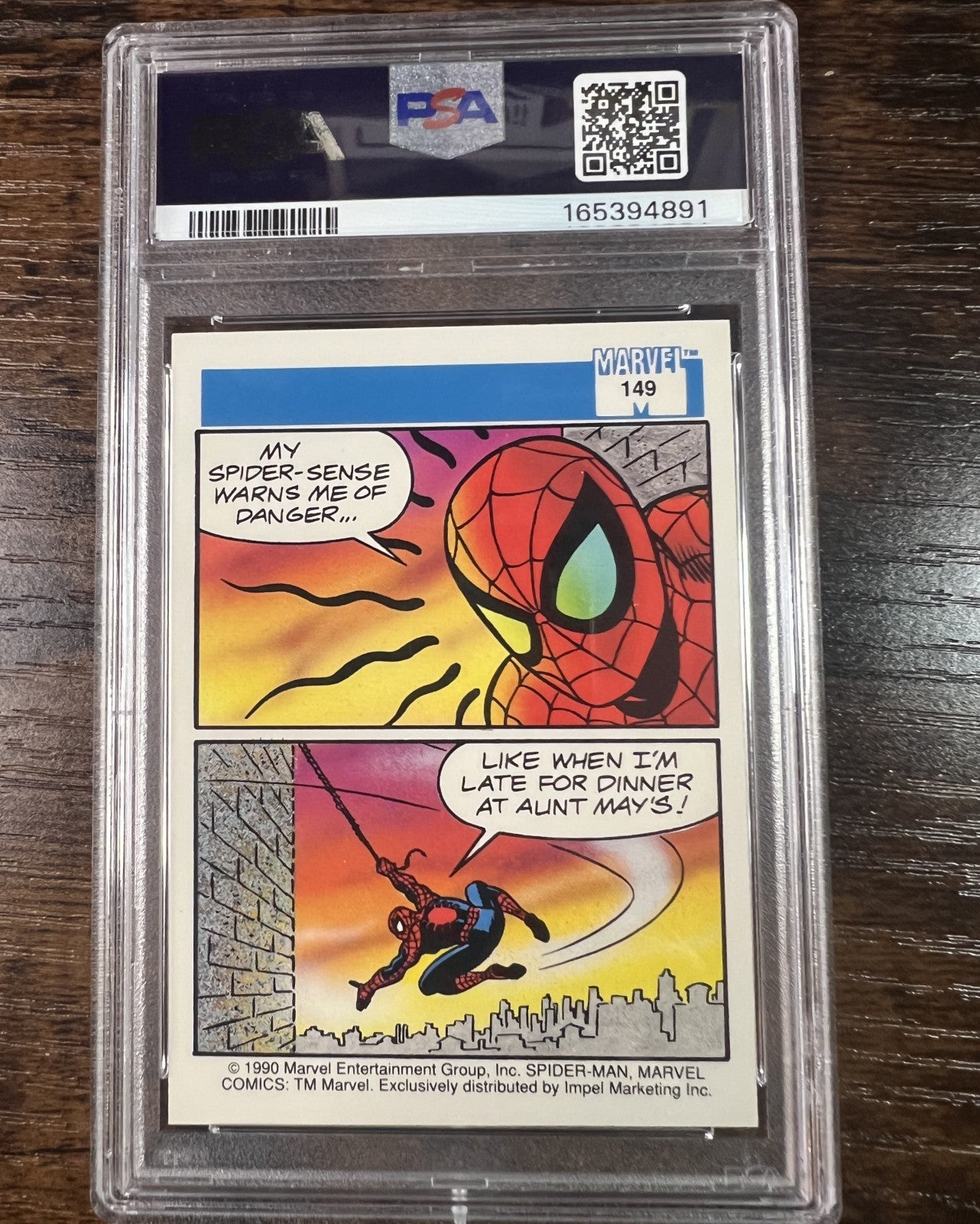 1990 Marvel Universe #149 Spider-Man Impel PSA 7 NM