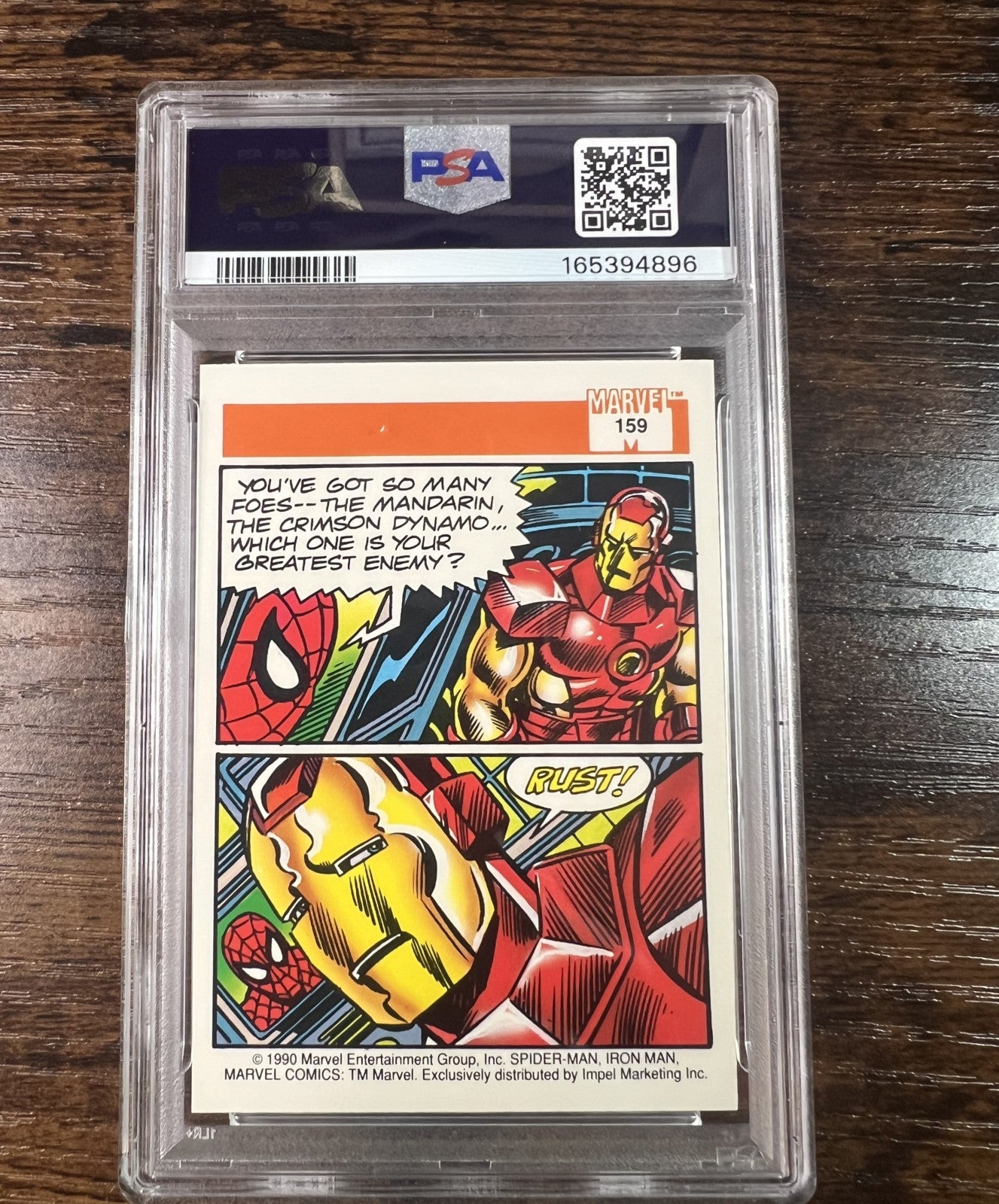 1990 Marvel Universe #159 Iron Man Impel PSA 7 NM