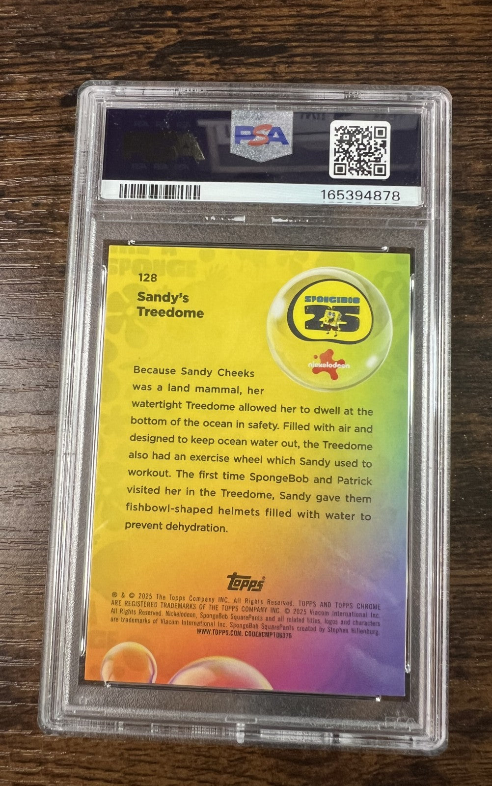 2025 Topps Chrome SpongeBob #128 Sandys Treedome FlowerCloudFractor PSA 7