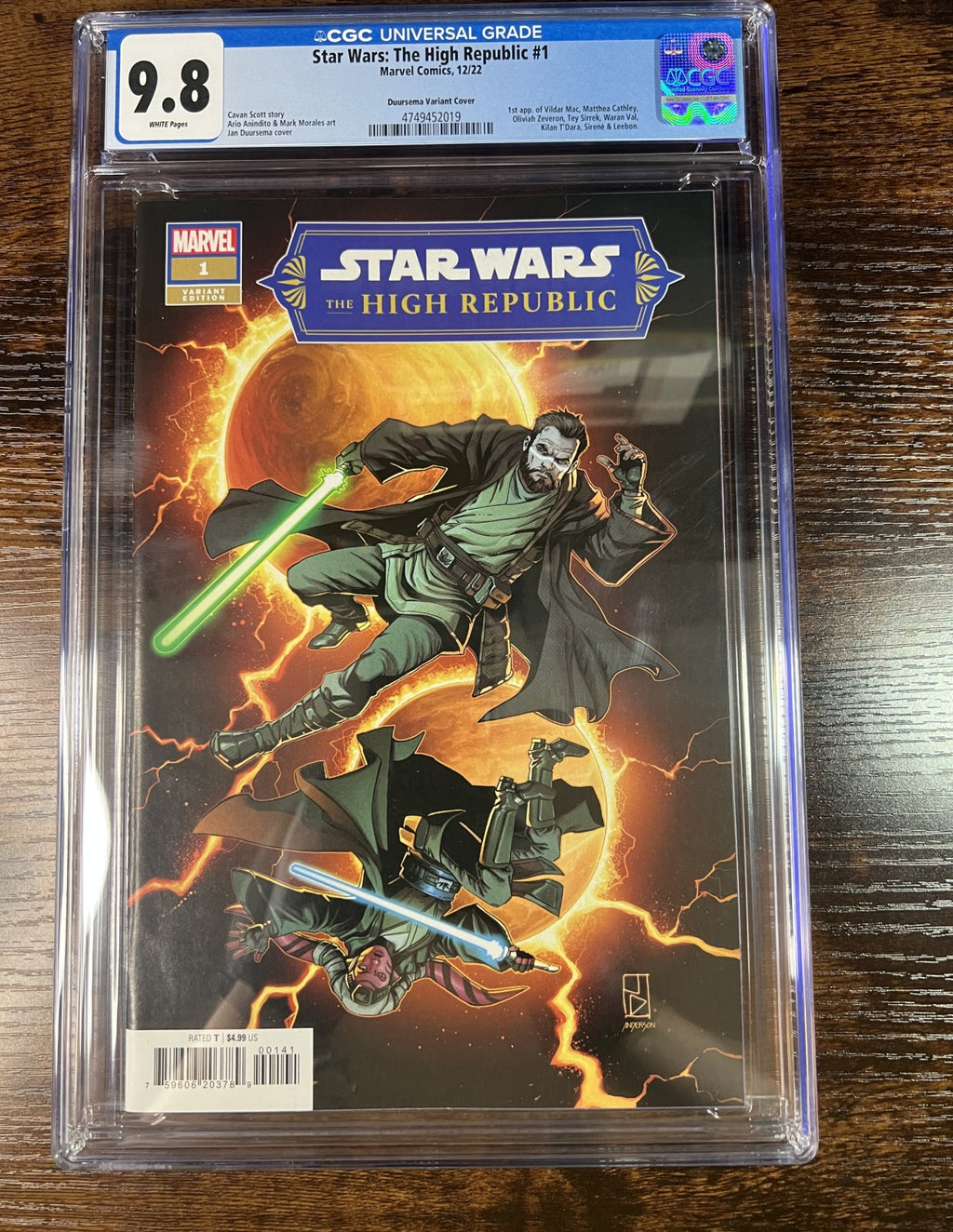 Star Wars The High Republic #1 Duursema Variant CGC 9.8 Marvel 2022