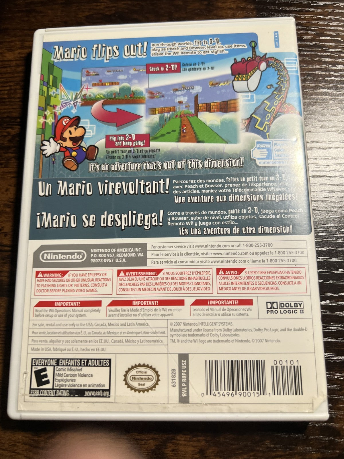 Super Paper Mario Nintendo Wii complete in box